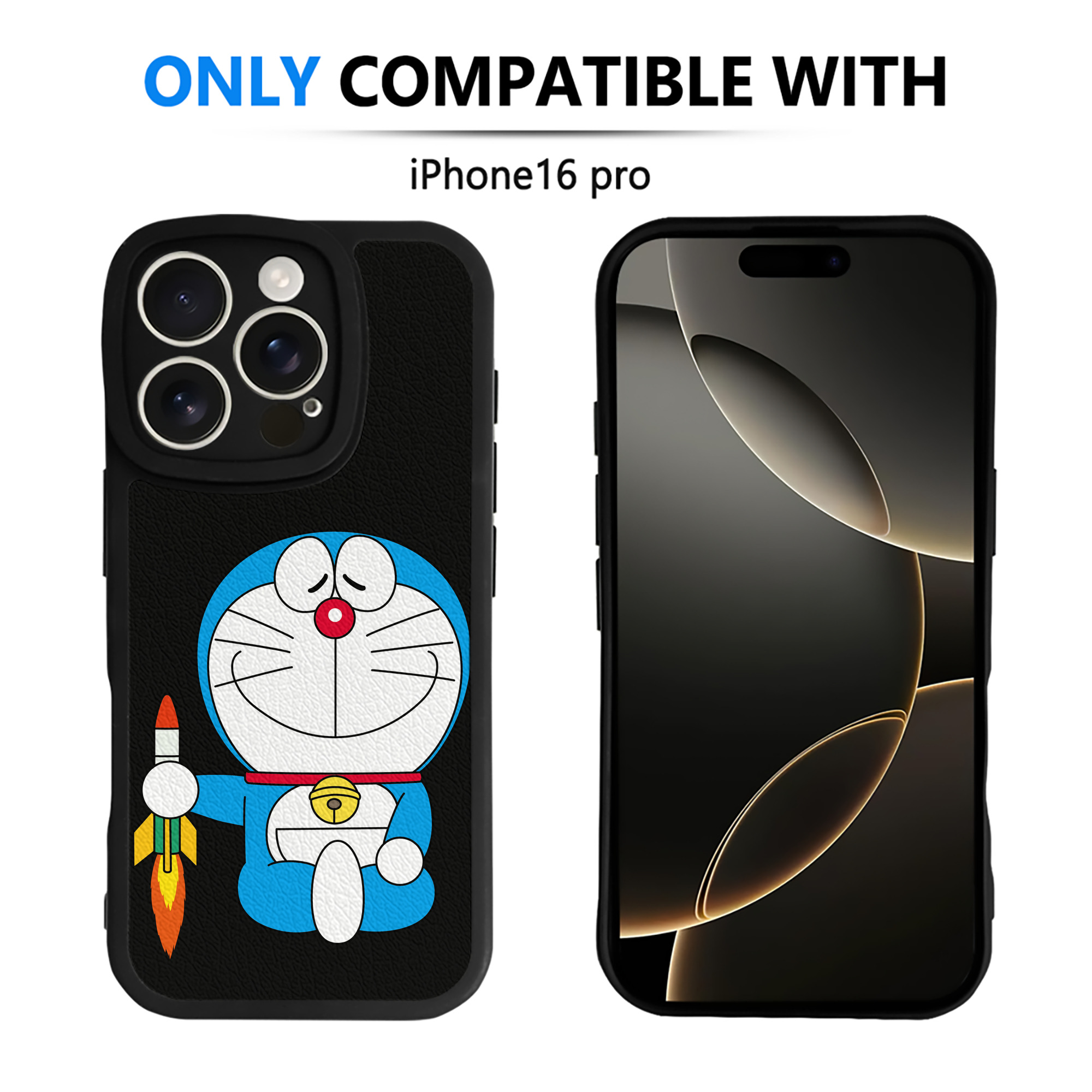 （画像用） ドラえもん Doraemon 【iPhone 16シリーズ対応】シリコンスマホケース（レザー調） 材質：シリコン